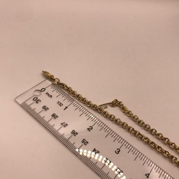 Gold-Tone & Thermoset Pearlescent Crescent Moon Necklace - Picture 8 of 9